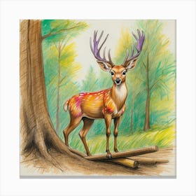 Deer In The Woods 104 Canvas Print