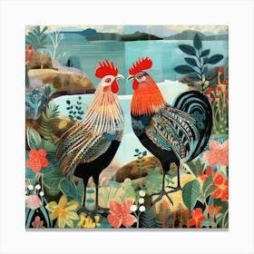 Bird In Nature Chicken 5 Canvas Print