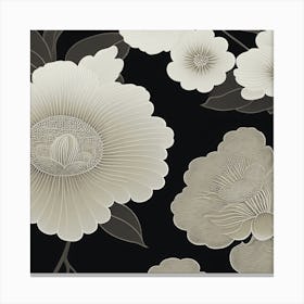 Black And White Flowers 2 Canvas Print