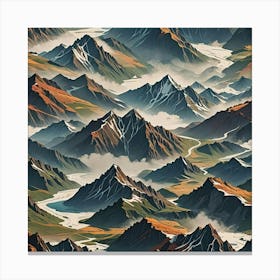 Mountains And Clouds 2 Canvas Print