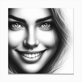 Black And White Portrait Of A Woman 33 Canvas Print