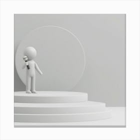 3d Person On Podium Canvas Print