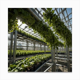 Greenhouse With Plants Canvas Print