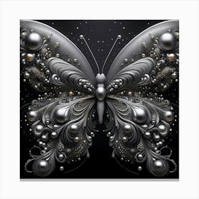 Butterfly With Pearls Canvas Print