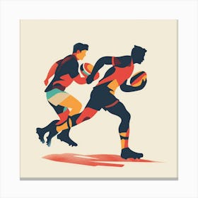 Rugby Players Running Canvas Print