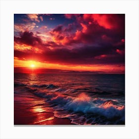 Sunset Over The Ocean 173 Canvas Print