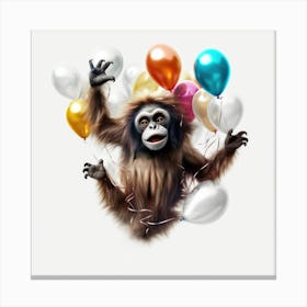 Orangutan With Balloons Canvas Print