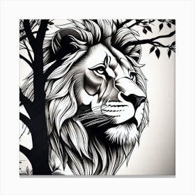 Lion In The Tree 2 Canvas Print