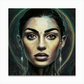 A Captivating Illustration Of A Stylized Face  Canvas Print