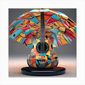 Guitar With Umbrella 6 Canvas Print