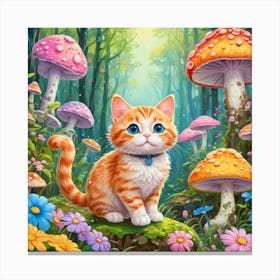 Cat In The Forest Canvas Print