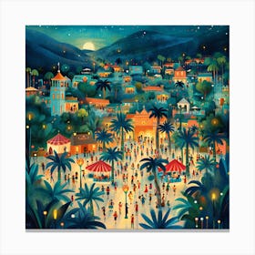 California At Night Canvas Print