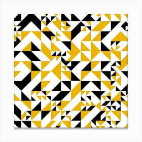 Geometric Pattern In Yellow And Black Canvas Print