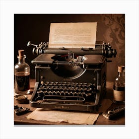 Old Typewriter Canvas Print