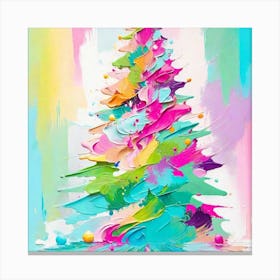 Oil Painting Of Christmas Tree Canvas Print