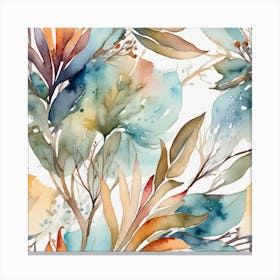 Watercolor Leaves 1 Canvas Print