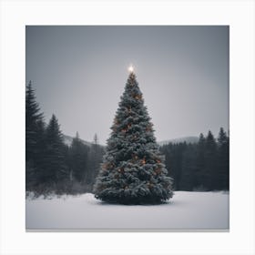 Christmas Tree In The Snow 13 Canvas Print