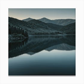 Reflection Of Mountains In A Lake Canvas Print