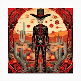 Skeleton In The Desert Canvas Print