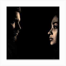 Portrait Of A Man And Woman Canvas Print