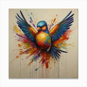 Default The Artwork Depicts A Vibrant Array Of Birds Their Col 0 Canvas Print