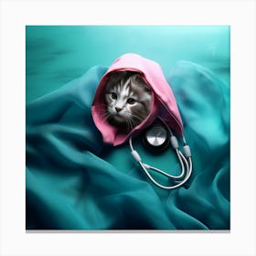 Cat In A Hood Canvas Print