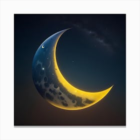 Bright Glowing Crescent Moon Canvas Print