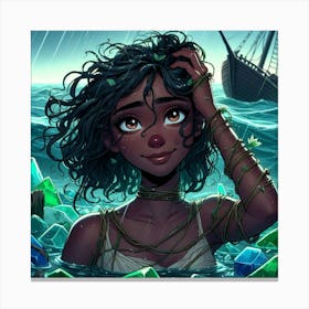 Shipwrecked Woman Canvas Print