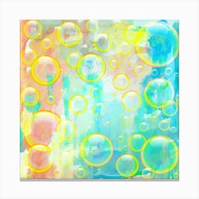 Bubbles Blue Floating Air 1 Canvas Print