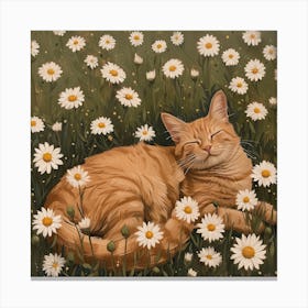 Ginger Cat Fairycore Painting 1 Canvas Print