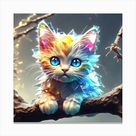 Kitty In The Tree Canvas Print