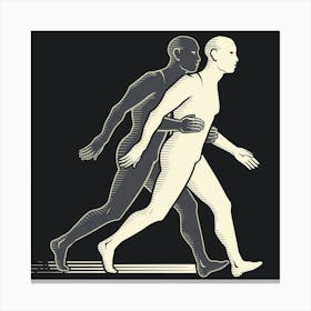 A Minimalist Illustration Of Two Human Figures 1 Canvas Print