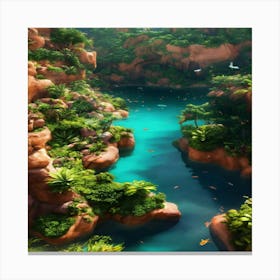 River In The Jungle Canvas Print