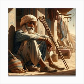 Slow Day At The Bazaar (desert, shop) Canvas Print