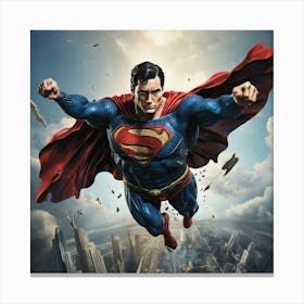 Superman Flying 1 Art Print 2 Canvas Print