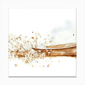 Watercolor Of A Wooden Spoon Canvas Print