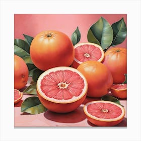 Pink Grapefruit Art Print 0 Canvas Print