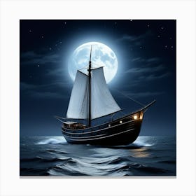 Vavegando Con Luna Llena Canvas Print