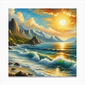 Sunset At The Beach Canvas Print