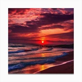 Sunset On The Beach 366 Canvas Print