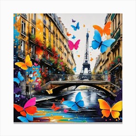 Butterflies In Paris 5 Canvas Print