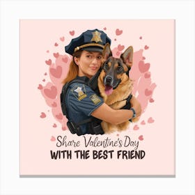 Valentine'S Day With The Best Friend Canvas Print