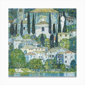 Klimt'S Village By The Lake Canvas Print