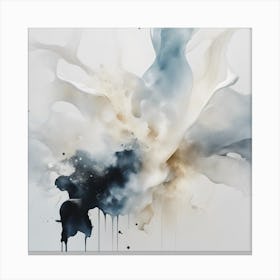 Abstract Minimalist Painting That Represents Duality, Mix Between Watercolor And Oil Paint, In Shade (35) Canvas Print