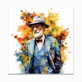 Old Man In Hat Canvas Print