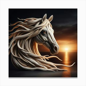 Horse Head At Sunset Canvas Print