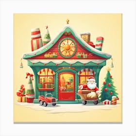 Santa Claus In A Shop Canvas Print
