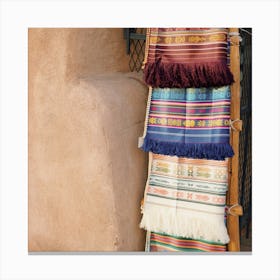 Blankets On Rack Canvas Print