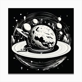 Planets In Space Canvas Print