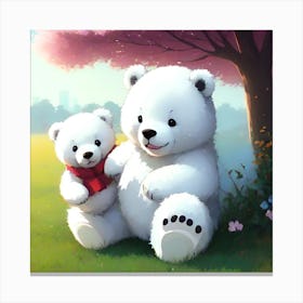 Two Polar Bears Canvas Print